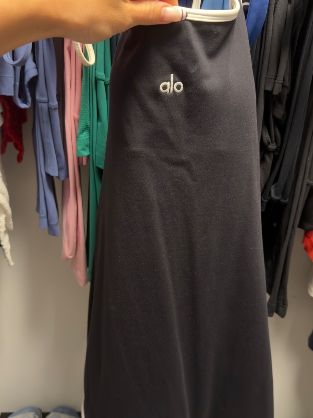 100% Authentic from the store! ALO Yoga Black Mini Dress with White Trim - Picture 5 of 8